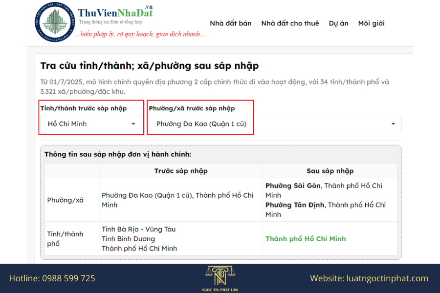 Tra cứu qua website Thư Viện Nhà Đất